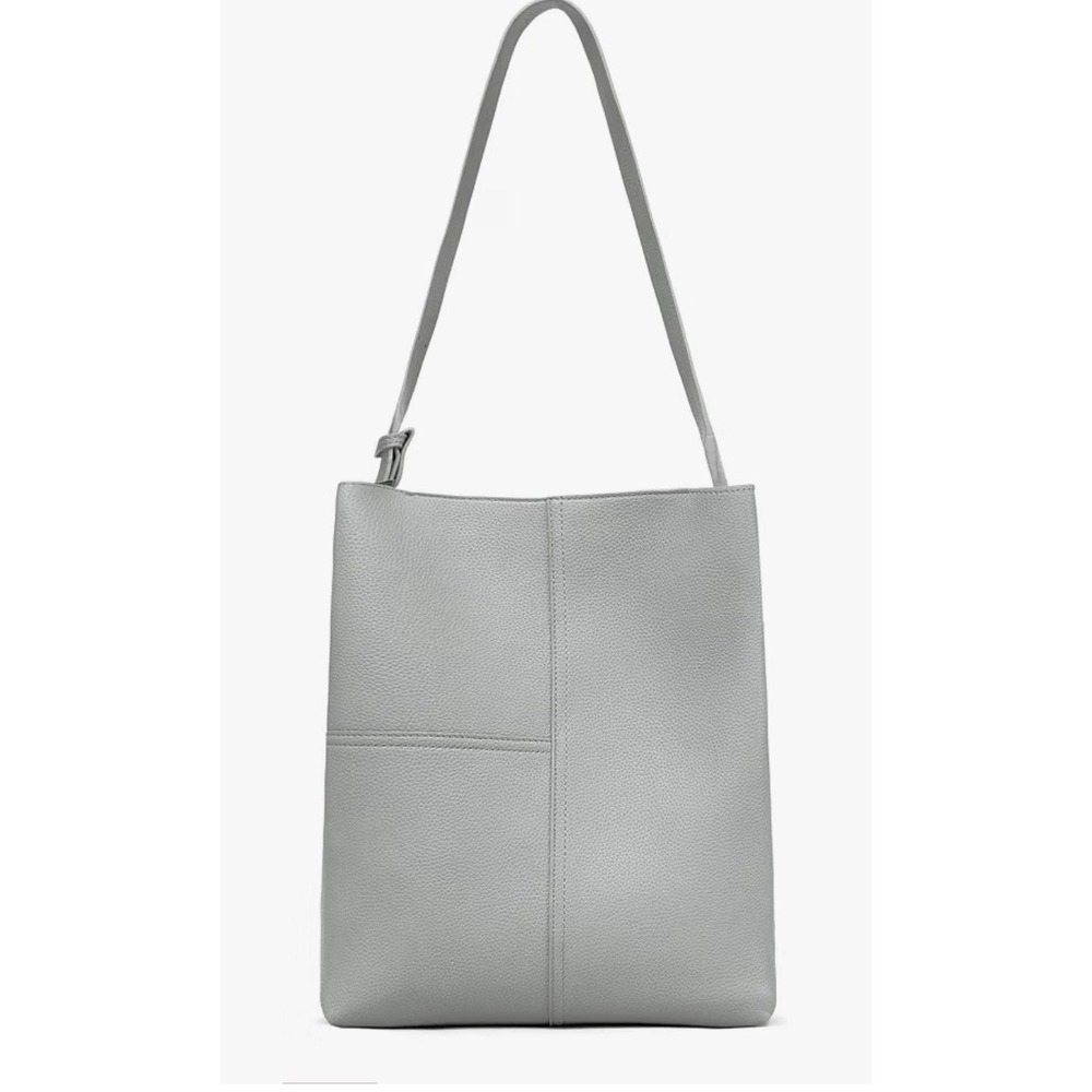 Newbella Powder Blue Pebbled Vegan Leather Tote Bag Minimalist Shoulder Bag